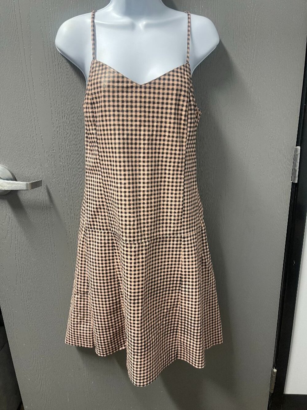 DROMe Italian Lamb Leather Gingham Dress Size Small